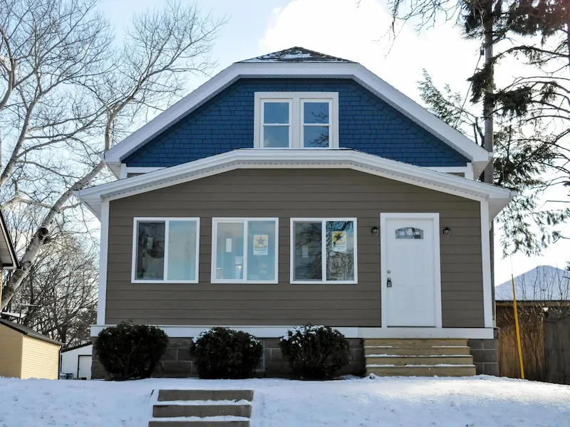 Blue house after renovation